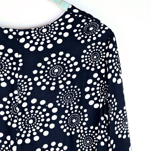 Soft Surroundings Batik Polka Dot Asymmetrical Pockets Tunic Top, Sz L - Picture 6 of 8